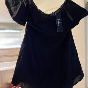 NWT Lulus one shoulder black romper